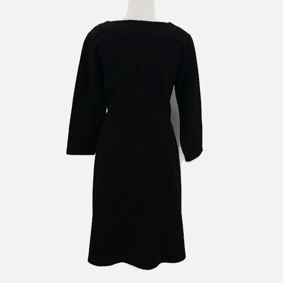 Joules Shay Textured 3/4 Sleeve Fit & Flare Dress in Black - NEW - Size 12 - Picture 4 of 9